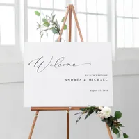 Elegant Wedding Welcome Sign Simple Modern