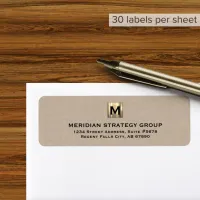 Custom Monogram Branded Return Address Label