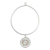 Monogram Pretty Twig and Wildflower Wreath Bangle Bracelet
