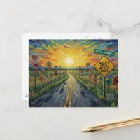 Joyful Journey Ave Rock and Roll Never Ends Postcard