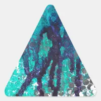 Spilled Ink Blues Triangle Sticker