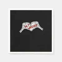 Get Wrecked Skeleton Hand Heart Classic Napkins