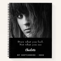 Sketchbook  photo black white inspirational quote notebook