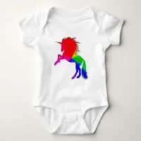 Proud Unicorn of Colorful Stain Glass Design, ZKOA Baby Bodysuit