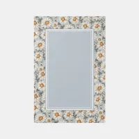 Country Dusty Blue Daisy 4x6 Area Rug