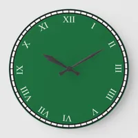 White Roman Numbers Face & Trim Round Clock