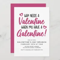 Modern Typography Galentine's Day Brunch Invitatio Invitation