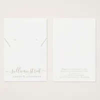 Gold Typography Earrings Necklace Display Card