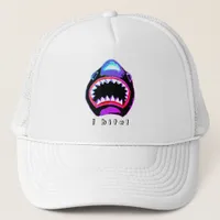 Shark Watercolor Pink Purple Illustration Trucker Hat