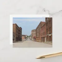 Brick Buildings flooded streets Burlington, Iowa Postcard
