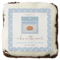 Bun In The Oven Blue Baby Boy Baby Shower Brownie