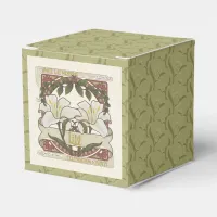 White Lily: Vintage Style Yellow Pattern Back  Favor Boxes