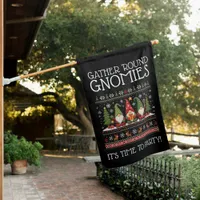Funny Colorful Pixelated Gnomies Time to Party! House Flag