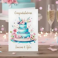 Newlywed Congratulations | Wedding Cake  Card