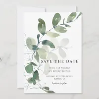 Elegant Eucalyptus Watercolor Wedding Save The Date