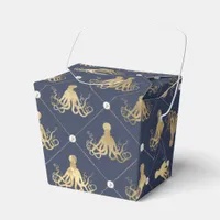 Vintage Nautical Blue and Gold Octopus Favor Boxes