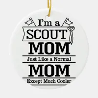 Proud Cool Scout Mom Photo Ceramic Ornament