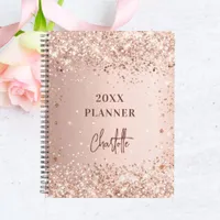 Rose gold blush name script 2025 planner
