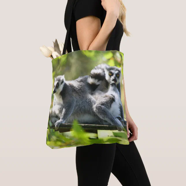 Funny Surprised Lemurs of Madagascar Tote Bag