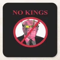 No Kings Anti Creative Graphic Style Square Paper Coaster