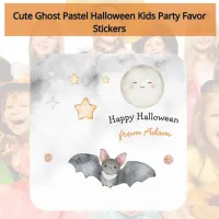 Cute Pastel Bat Halloween Party Thank You  Square Sticker