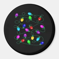 Christmas Lights -Let's Get Lit Lights- Merry & Br Magnet
