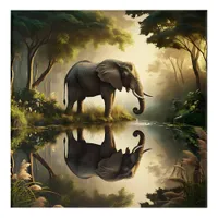 An Elephant's Reflection Acrylic Print