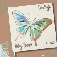 Butterfly Sweet Palette Baby Shower Rose Gold Foil Guest Book