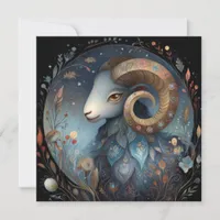Aries Ram Zodiac Astrology Mystical Birthday Card