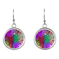 Burst of Colors Digital Fluid Art    Earrings