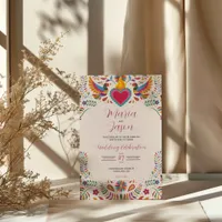 Mexican Fiesta Colorful Flowers Botanical Wedding Invitation