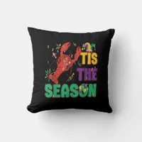 Funny Tis The Season Mardi Gras Crawfish Throw Pillow
