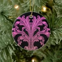 Unique Vintage Swirl Ombre Pink Design Ceramic Ornament