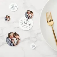 Modern Anniversary Vow Renewal Photo Confetti