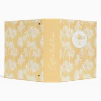 Hawaiian Palm Tree Silhouette Pattern Gold ID1093 3 Ring Binder