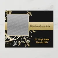 elegant gold photo Graduation Invitation