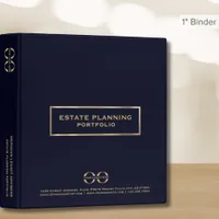 Estate Planning Binder Navy Blue Gold Logo