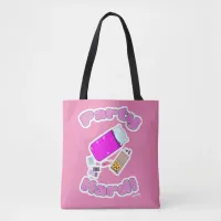 Slumber Party Hard Fun Slogan Cartoon Joy Tote Bag