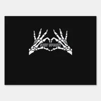 Skeleton Heart And Hands Classic Design  Sign