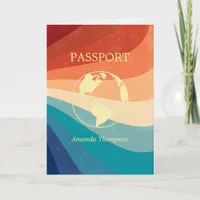 Retro Passport themed Birthday Party Invitation