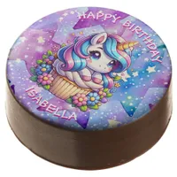 Cute Unicorn and Cupcake Personalized Birthday Chocolate Covered Oreo