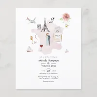 Watercolor Paris Destination Wedding Monogram Flyer