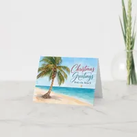 Christmas Greetings from Beach Tropical Palm Tree Holiday Card