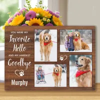 Rustic Wood Pet Memorial Keepsake Photo Collage Plaque
