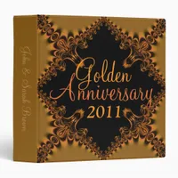 Grand Golden Wedding Anniversary on Black Binder