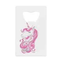 Pink Unicorn Credit Card Bottle Opener