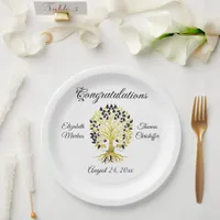 Golden Tree of Life Timeless Sophisticated Elegant Paper Plates