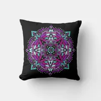 Purple and Teal Mandala  Throw Pillow