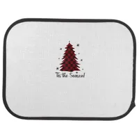 Tis The Season Red Plaid Christmas Tree Car Floor Mat