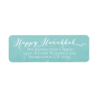 Modern Happy Hanukkah Pine Script Typography Label